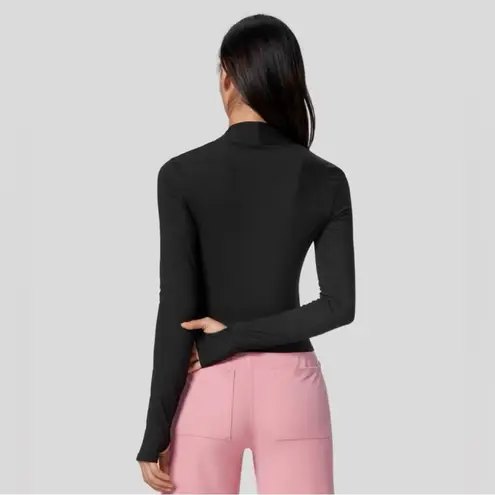 Halara  Softlyzero Plush Long Sleeve Thumb Hole 2-in-1 Yoga Sports Top Black NWT