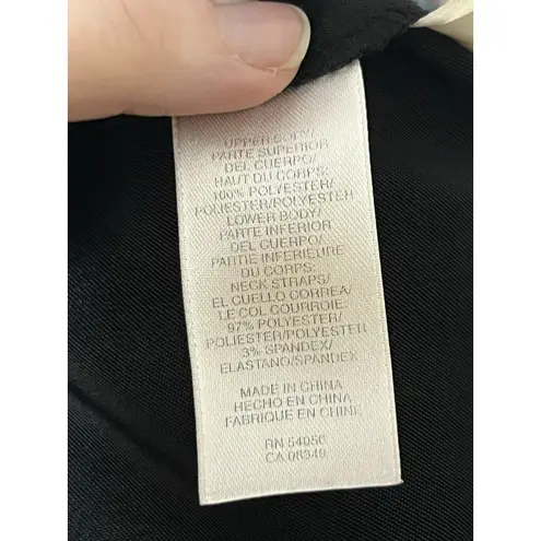 Jones Wear Women’s Size 14 Cocktail Dress Black Ivory Satin Halter Neck Glam.