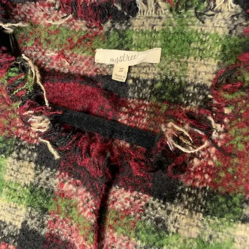 Mystree Plaid Raw Hem Fringe Blazer Sz Small