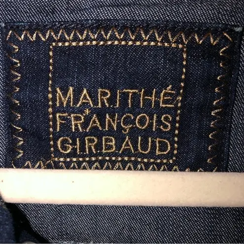 Marithe Francois Girbaud Size M Denim Jacket Jean Dark Wash Blue Unisex Vintage Size M