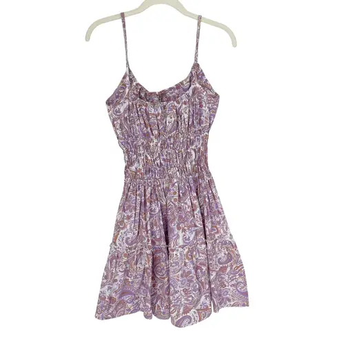 Lusana Rosa Mini Dress in Crystal Purple Paisley Size Small Sundress Australian