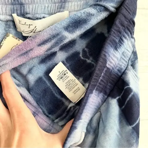 Vintage Havana Blue and Purple Tie Dye Elastic Waist Shorts