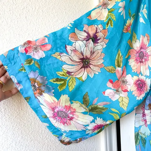 Johnny Was Samba Patchwork Reversible Kimono Floral Embroidered Multi Medium EUC