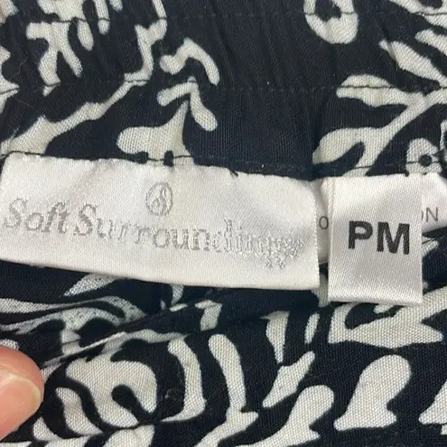 Soft Surroundings Maxi Skirt Paisley Black and White with ruffle hem size PM