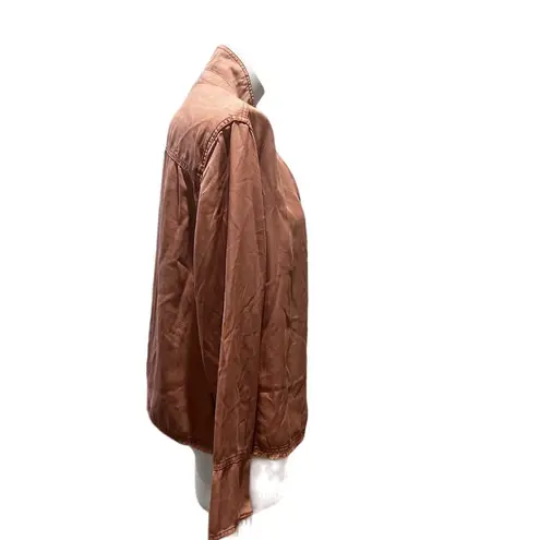 C&C California  Women's Pink Chambray Button-Up Top XL Long Sleeve Collared