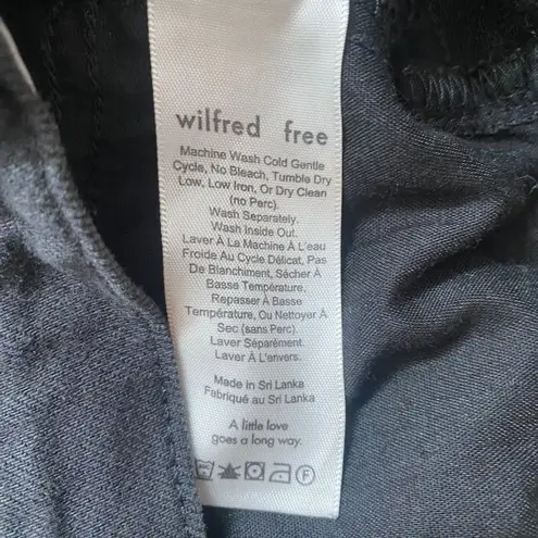 Wilfred Free WIFRED FREE Aritzia Tanit Black Denim Mini Jean Skirt Size 4 Raw Hem Grunge 90s