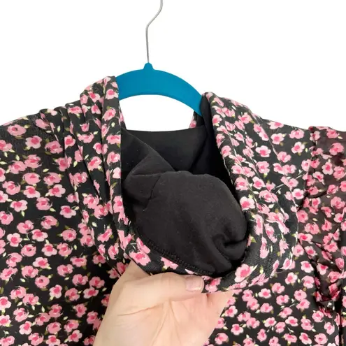 Sandy Liang X Target Pink Ditsy Floral Ruffle Hoodie Pullover