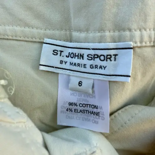 St. John Sport Cream Wide Leg with Gold Hardware Classic Pants Women’s Size 6