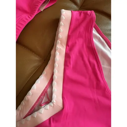 NWT A Image Pink V Waist Sexy Embroidered Bikini Swimsuit Size XL