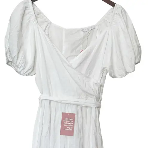 Ivy City Co NWT Antoinette Wrap Dress Women’s Size Large White Cotton Maxi