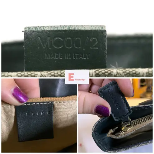 CELINE TOTE BAG IN MACADAM CANVAS & LEATHER GRAY SIGNATURE PRINT TOTE BAG