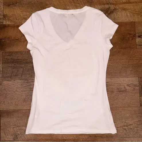 COOGI White and Gold Graphic Cap Sleeve Y2K Tee