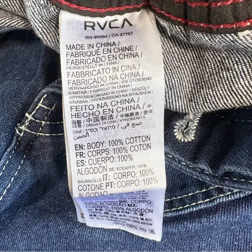 RVCA  Scrunchie High Rise Dark Denim Jeans Small - Image 14