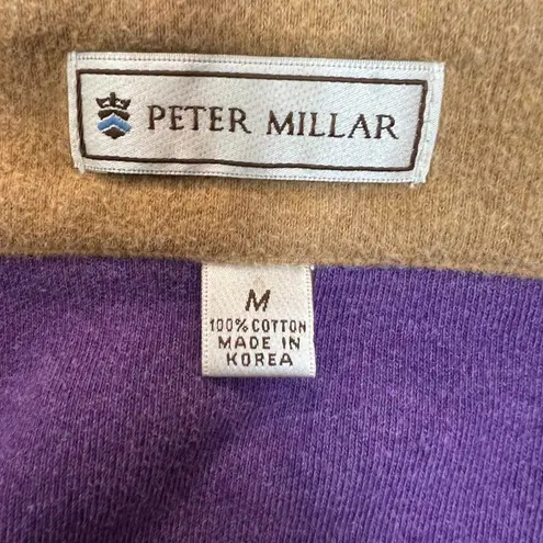 Peter Millar 1/4 Zip Sweatshirt Pullover Women Medium Mock Neck 100% Cotton Crop