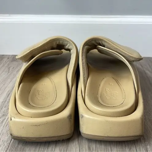 Gia Borghini Chunky Slide Stitched Puffy Sandals Yellow Cream Tan Size 9.5