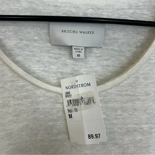 Brochu Walker NWT Linen/Silk Ivory Lightweight Short Sleeve Pullover Top Medium