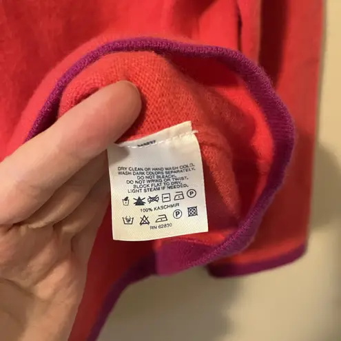 100 cashmere sweater Kaschmir Hot Pink Magenta Bow Coquette Fem Girl Lands End M Size M