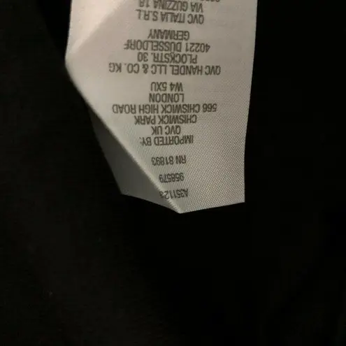 Isaac Mizrahi SOHO Raglan Tulip Hem Knit Top Long Sleeve V Neck Black Size M