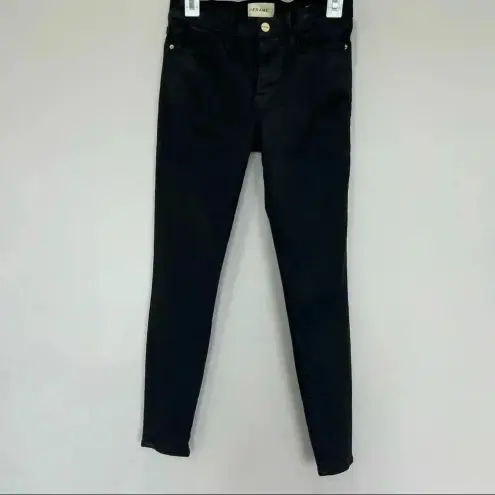 frame denim Frame Le Skinny De Jeanne Noir Coated Jeans size 27