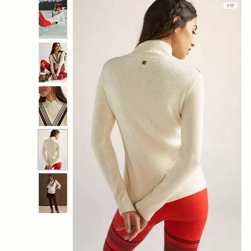 Sweaty Betty Anthropologie  100% Merino Wool Quarter-Zip Pullover