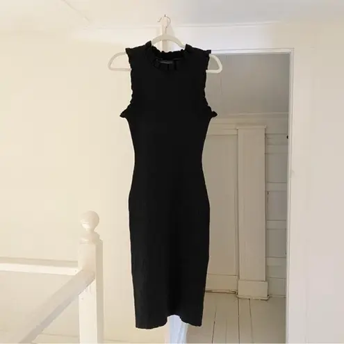 Modern Citizen Madelyn Ruffle Trim Midi Dress in Black Size S