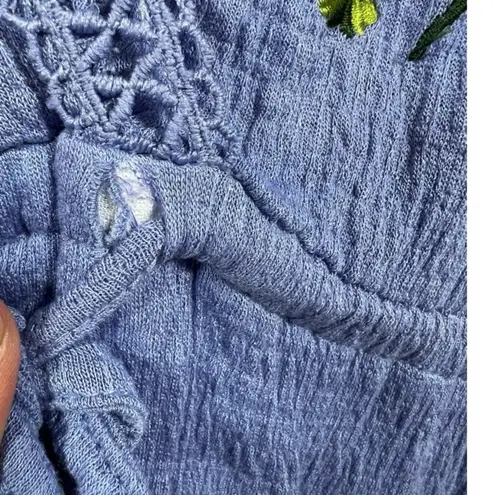 NWT ASOS Floral Embroidered Bell Sleeve Maternity Dress Size 4 Feminine Boho Blue