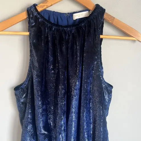 Ramy Brook  Blue Shimmer Velvet Blouse