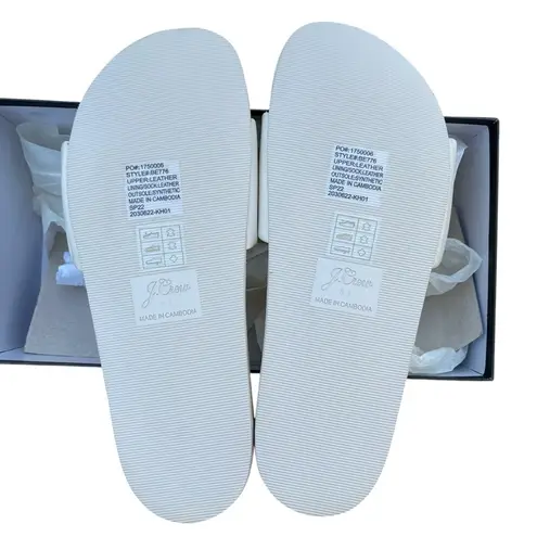 J.Crew  Marlow sandal slides in buttery soft ivory leather with ruching detail