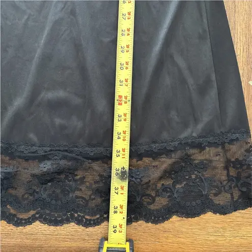 Vanity Fair Vintage Full Slip Dress Size 32L Black Nylon Lace Trim Lingerie USA - Image 7