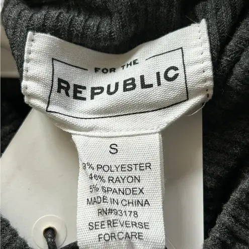FOR THE REPUBLIC Dark Gray Heather Ribbed Long Sleeve Turtleneck Dress Small