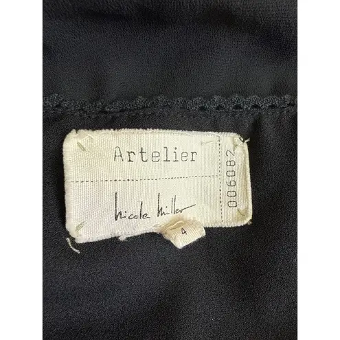 Nicole Miller Artelier Black Floral Lace Sleeveless Camisole Maxi Tank Dress 4