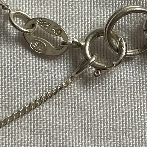 None Sterling Silver Enamel Ladybug Pendant Necklace 925 RO Italy 16” Chain