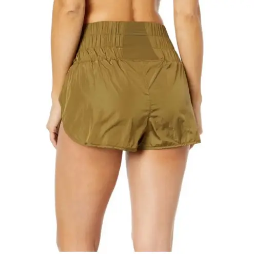 Free People Movement FP The Way Home running shorts with high smocked waist Sz S Green