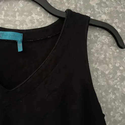 Fresh Produce Black V-Neck Sleeveless Cotton Tank Top - Size XS - Made in USA