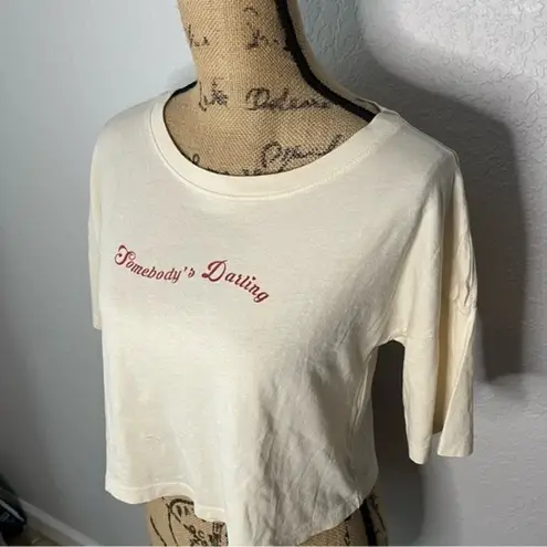 Mate the Label  Womens size XS White Cropped Top Organic Cotton Somebodys Darling