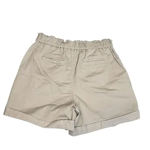 Banana Republic  Paperbag High Rise Cuffed Shorts Size 8 Khaki Tan Button Fly EUC
