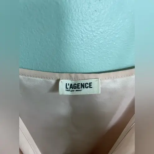 L'Agence Elegant Cream Satin Slip Dress Sz 4