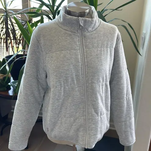 Three Dots Gray Puffer Jacket with Cozy Insulation