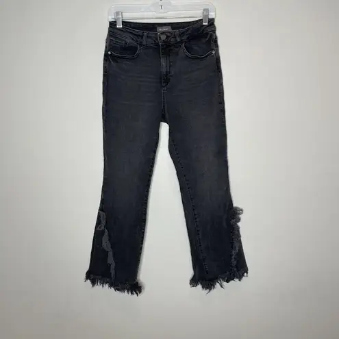 DL1961  Wallace High Rise Cropped Flare Booth Washed Black Size 27