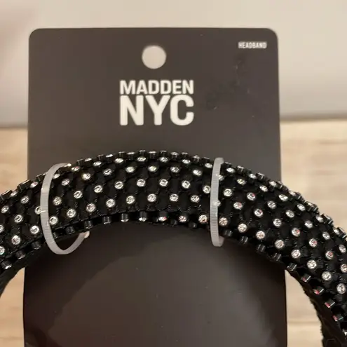 Madden NYC Rhinestone Mesh Headband NWT Black
