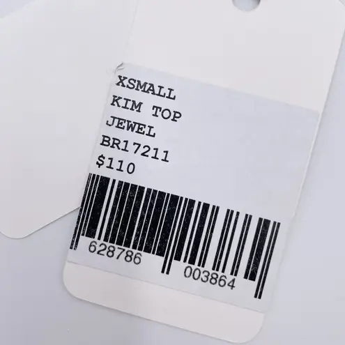 NEW Beth Richards Kim Top Tank Bikini Swim Top Jewel Teal Black Trim Size XS Blue