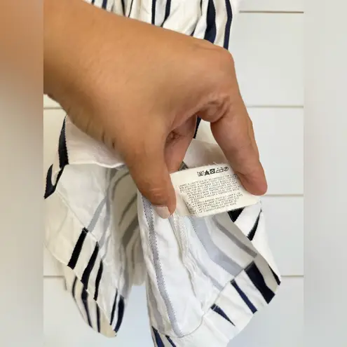 Emporio Armani Babydoll Striped Strappy Summer Dress White Navy