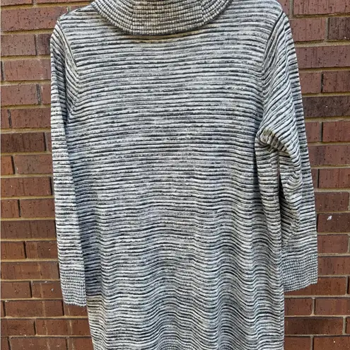 eight eight eight Gray White Black Variegated Cotton Cowl Neck Sweater Size 1X