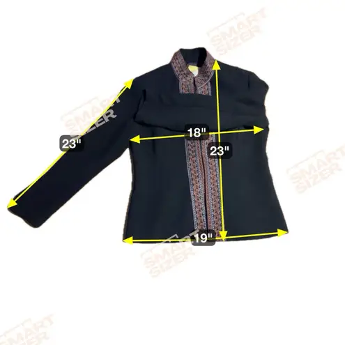 Jessica Howard Black Pants Suit, Women's Size 6, Embroidered Jacket, Office