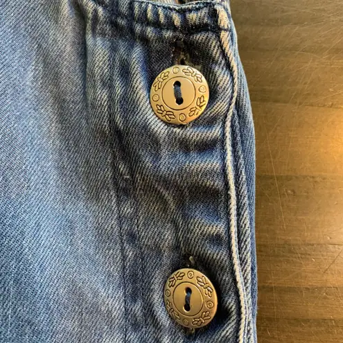 AKS Amy K. Su for Nordstrom Denim Jean Dress Sleeveless Maxi Pockets Medium Blue