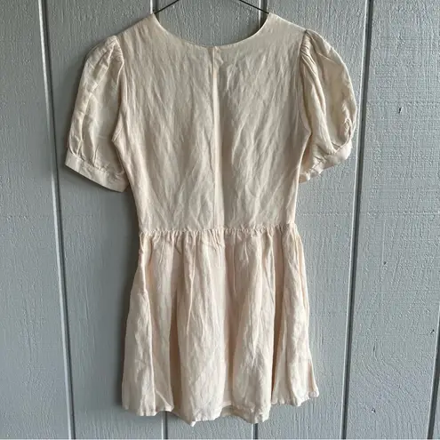 Majorelle Powell Cut Out Mini Dress Short Sleeve in Linen Pink Sand Women’s S