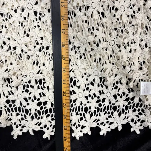 Flower Crochet Top Womens OSFM Ivory 3/4 Sleeve Boho Festival Fairy Beachy Party Size undefined