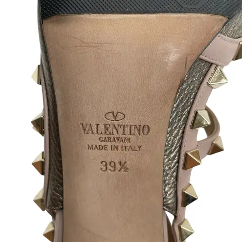 Valentino Garavani Rockstud 100mm Leather Caged Pump Bronze Pink Size 39.5