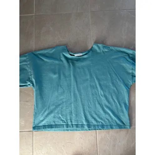 Bryn Walker Long Sleeve Top Womens Large Blue Cotton Boxy Lagenlook Oversized