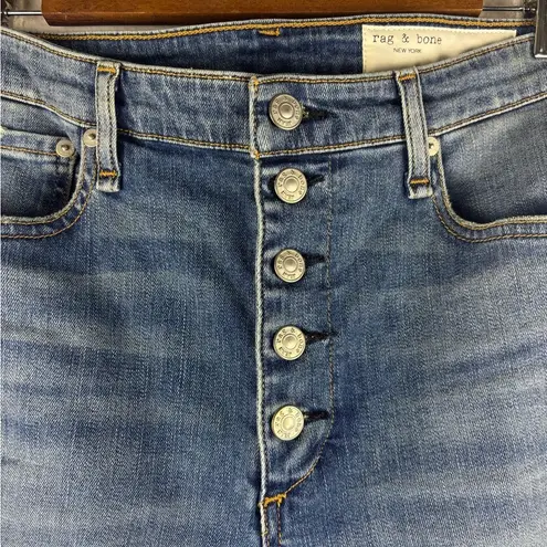Rag and Bone  Size 29 Nina High Rise Button Fly Denim Jeans‎ Raw Hem Fire Island - Image 3